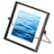 Fabulaxe Modern Metal Floating Tabletop Square Photo Picture Frame w/Glass Cover and Easel Stand, Black 4 x 4 QI004066.BK.S - alternate 1